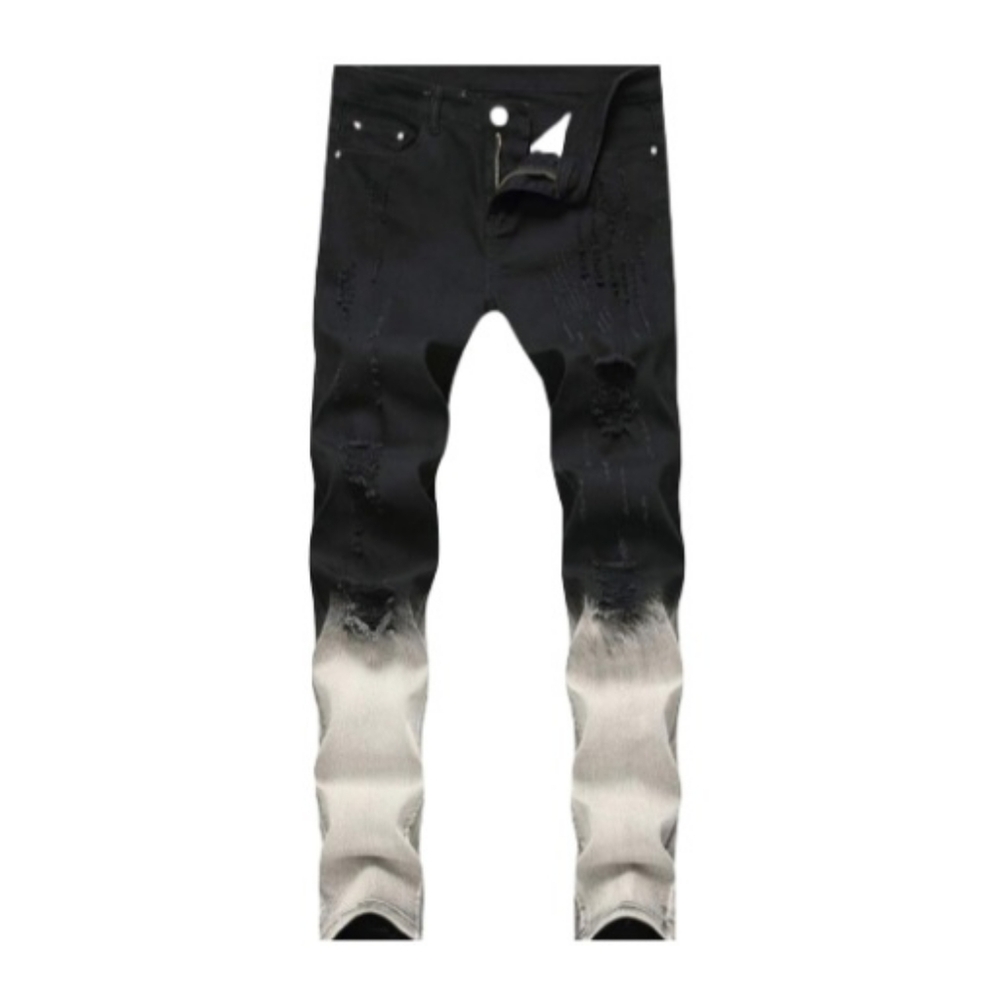 LONGBIDA Men's Skinny Moto Biker Jeans | EUC | Slim Fit Distressed